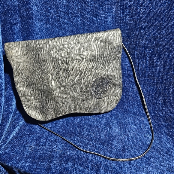 Y2K Carlos Falchi Leather Shoulder Bag Pewter Silver - Picture 1 of 7